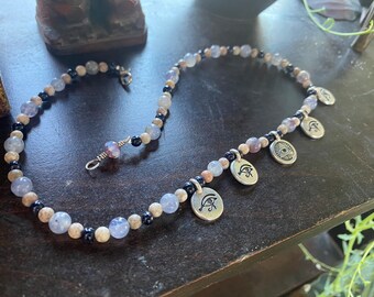 All Seeing Eye necklace with sunstone iolite