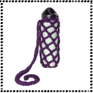 Water Bottle Carrier, Beverage Holder, Hands Free Beer Cozy, ANY COLOR Eggplant Purple