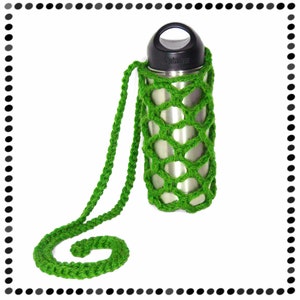 Water Bottle Carrier, Beverage Holder, Hands Free Beer Cozy, ANY COLOR Lemongrass Green