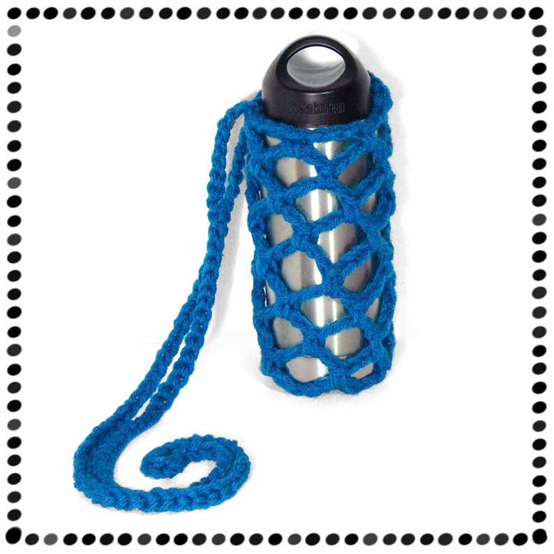 Water Bottle Carrier, Beverage Holder, Hands Free Beer Cozy, ANY COLOR Sapphire Blue