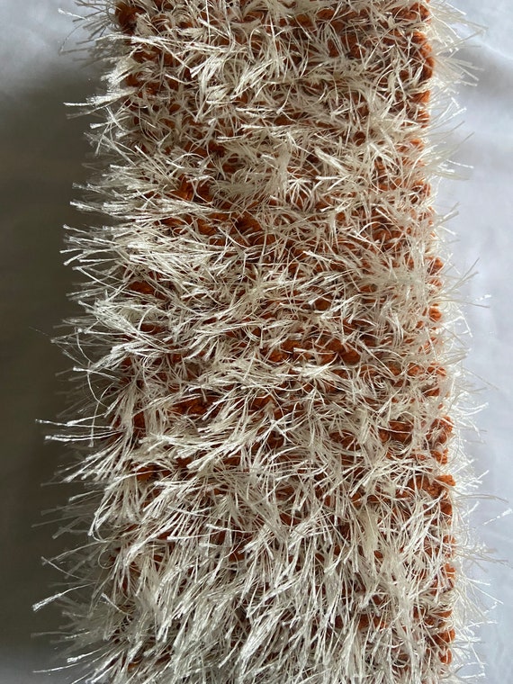 Fuzzy Rust and Cream Colored Scarf - image 1