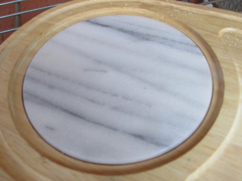 Cheese board with Hand Painted Glass Dome