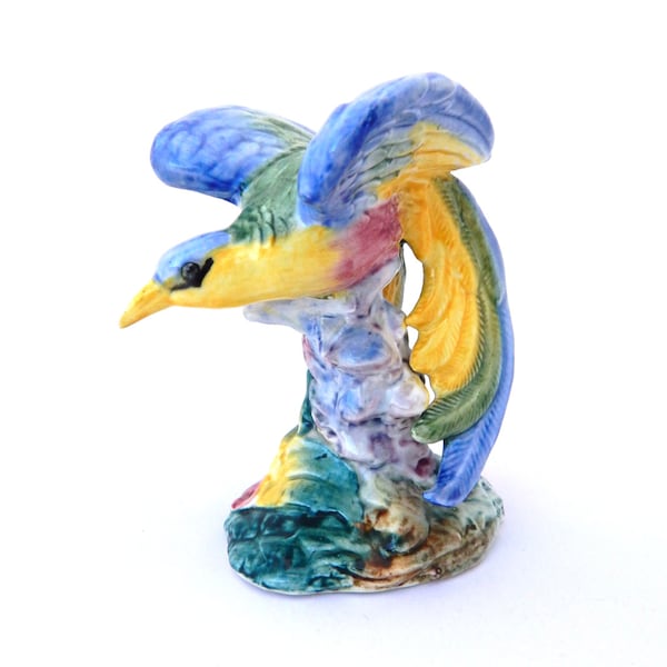 STANGL Pottery Bird of Paradise Figurine 5408, Majolica Tropical Bird Figurine, Stangl Bird Figurine, Bird Lover Gift