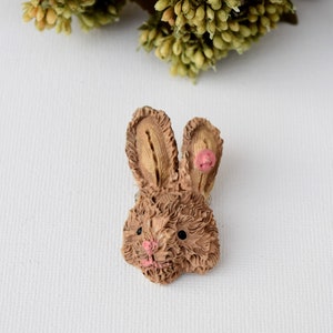 Vintage Easter Bunny Pin Peter Rabbit Beatrix Potter Style, Brown Bunny Pin, Novelty Easter Jewelry