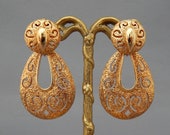 SARAH COVENTRY Doorknocker Earrings Clip-Ons Two-Timer Day to Night Convertible Gold Doorknocker Earrings