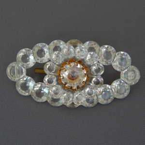 Lucite Rhinestone Pin Art Deco Style, Vintage Plastic Collar Brooch