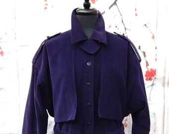 Purple Corduroy Coat JAPAN Wainwright & Spencer Size 16, Plus Size Corduroy Jacket for Fall
