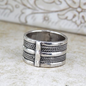 Wide Silver Ring Size 5.75, Massive Thick Heavy Sterling Silver Band