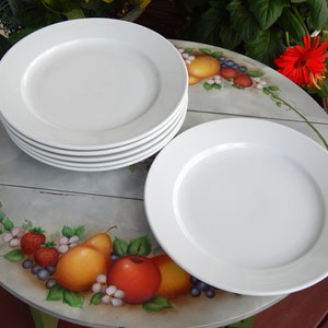 WILLIAMS SONOMA Everyday White Dinner Plates Set of 6 Plain