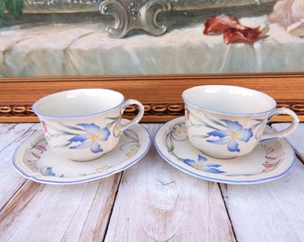 VILLEROY & BOCH Riviera Cups and Saucers Set of 2, Vintage