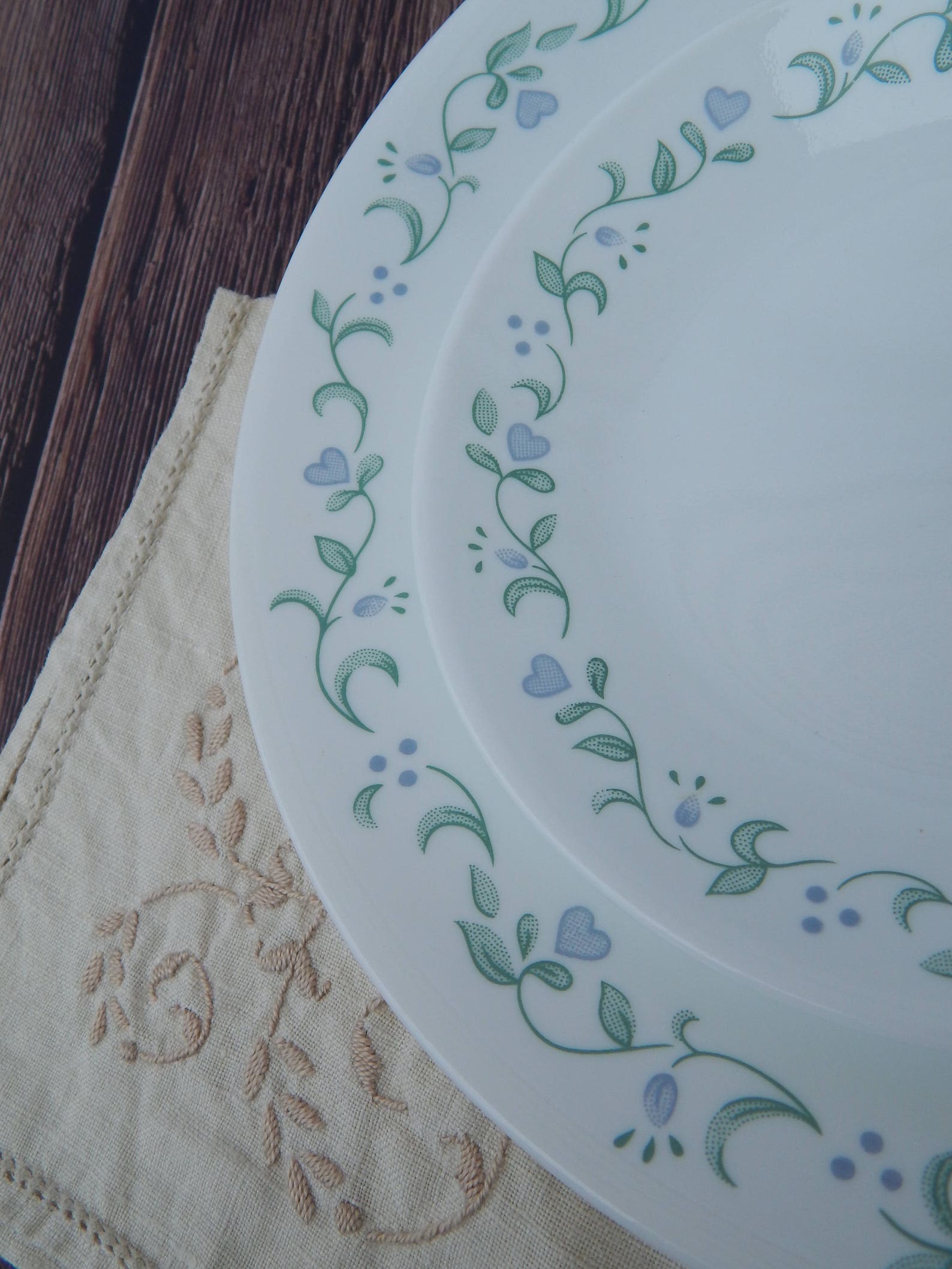 CORELLE Dinner Plates Bread Plate Country Cottage Corelle by Etsy