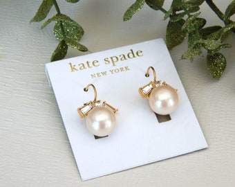 Kate Spade Pearl Earrings, Rhinestone Faux Pearls Designer