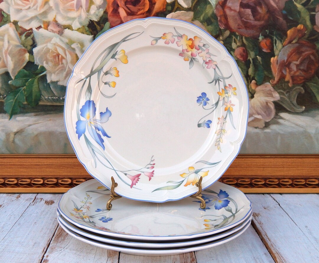 VILLEROY & BOCH Riviera Dinner Plates Set of 4, Vintage Floral Plates ...