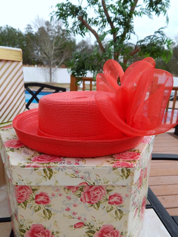 Red Hat Huge Bow Kentucky Derby Dramatic Over The… - image 7