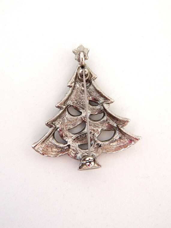 Christmas Tree Pin AVON Book Piece AVON Rhineston… - image 3