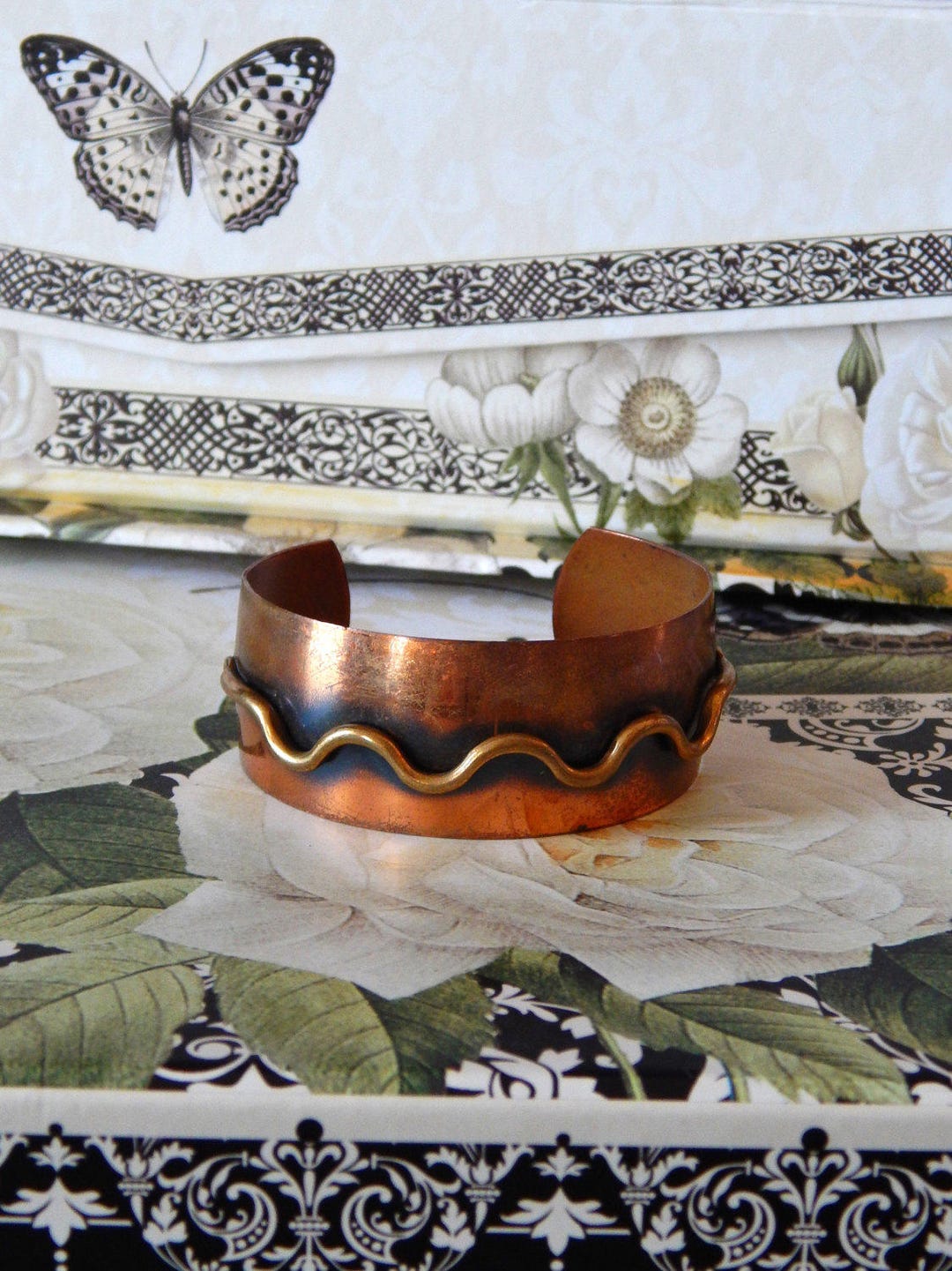 Adjustable copper cuff bracelet
