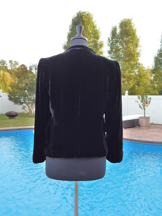 DKNY Black Velvet Blazer Size 8, Womens Black Vel… - image 4