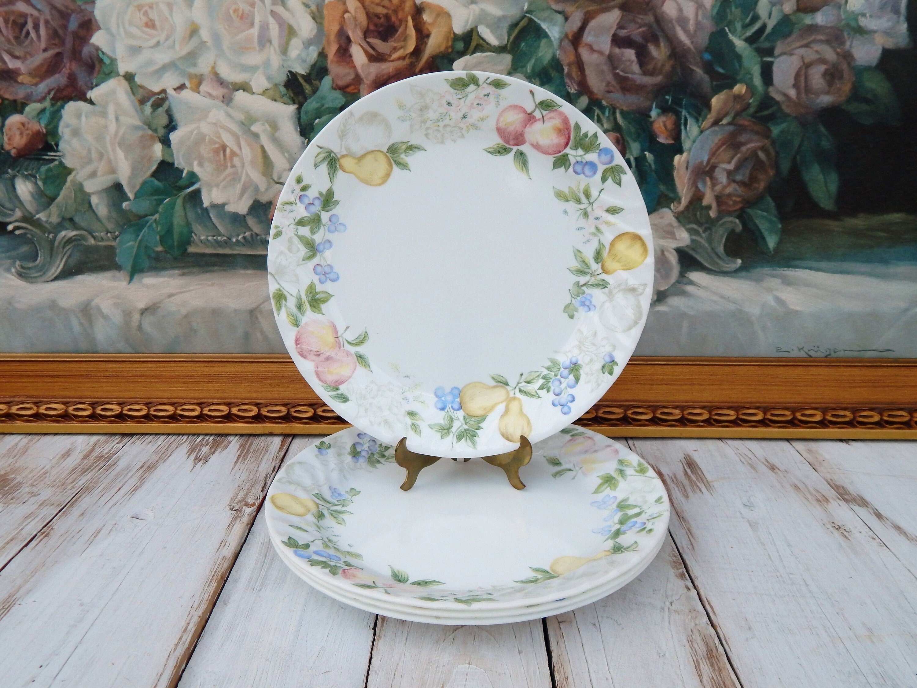 CORELLE CHUTNEY Plates Set of 4, Corelle Corning Dinner Plates