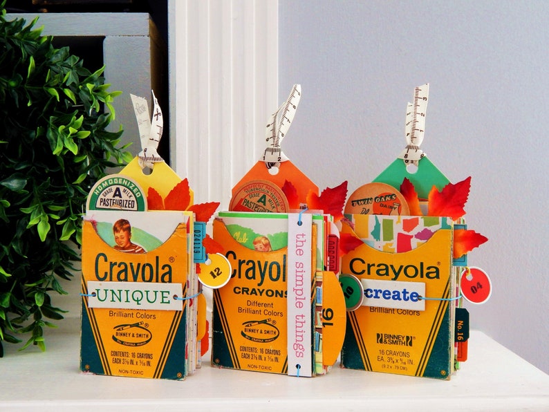 Vintage CRAYON BOX Junk Journal, Back to School Journal, School Days ...