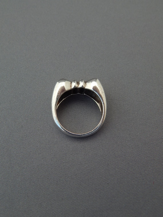 Silver Bow Ring Size 7.5, Vintage Modernist Sterl… - image 7