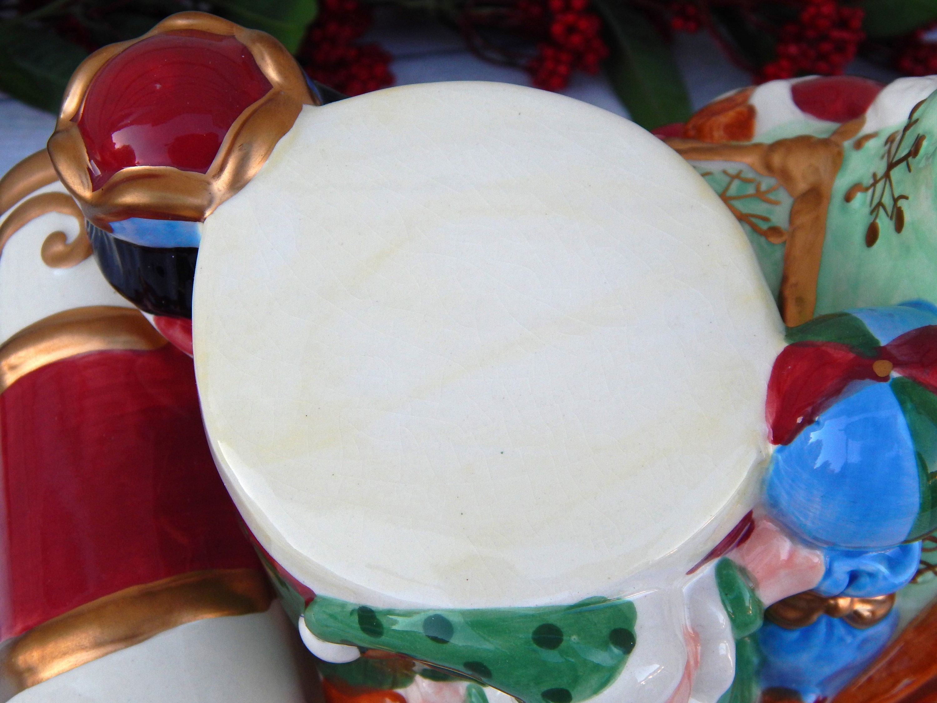 Santa's Sleigh Cookie Jar, Collectible Ceramic Cookie Jar