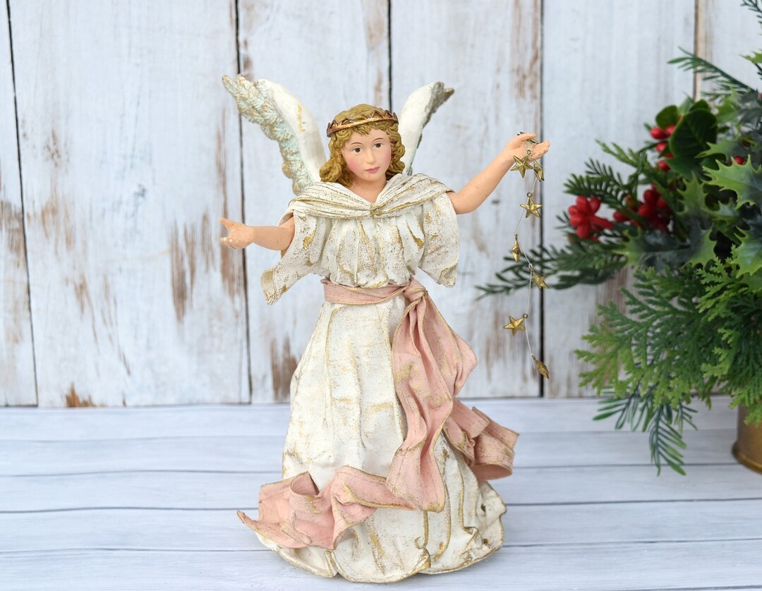 Vintage Angel Tree Topper Kurt Adler Style, Traditional Christmas Decor