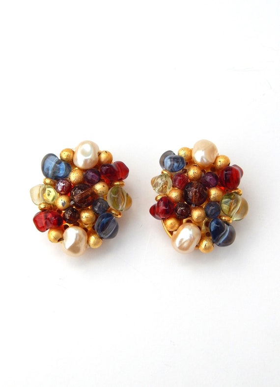 Multi-Color Clip Earrings LIZ CLAIBORNE, Colorful 