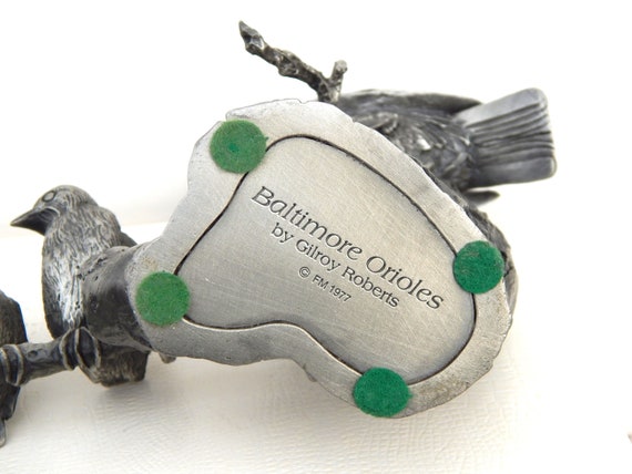 Birds Pewter Sculpture Gilroy Roberts Baltimore Orioles 1977