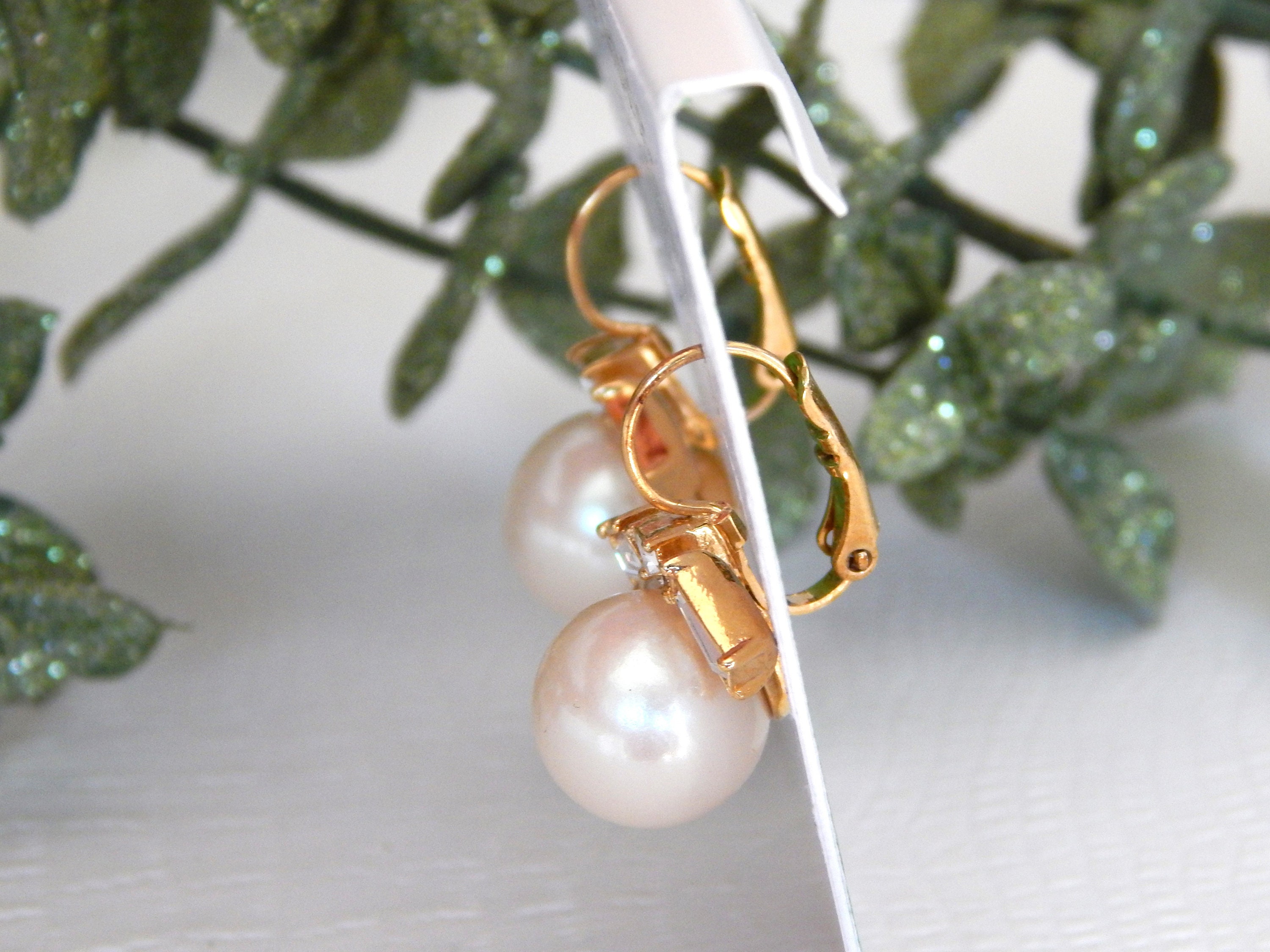 Kate Spade Pearl Earrings, Rhinestone Faux Pearls Designer