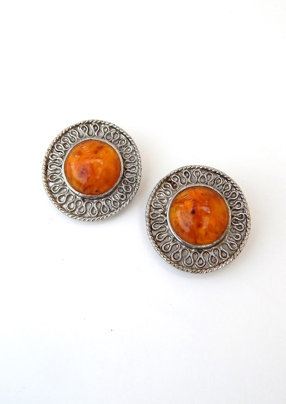 DAUPLAISE Earrings Clip-Ons Butterscotch Lucite Si