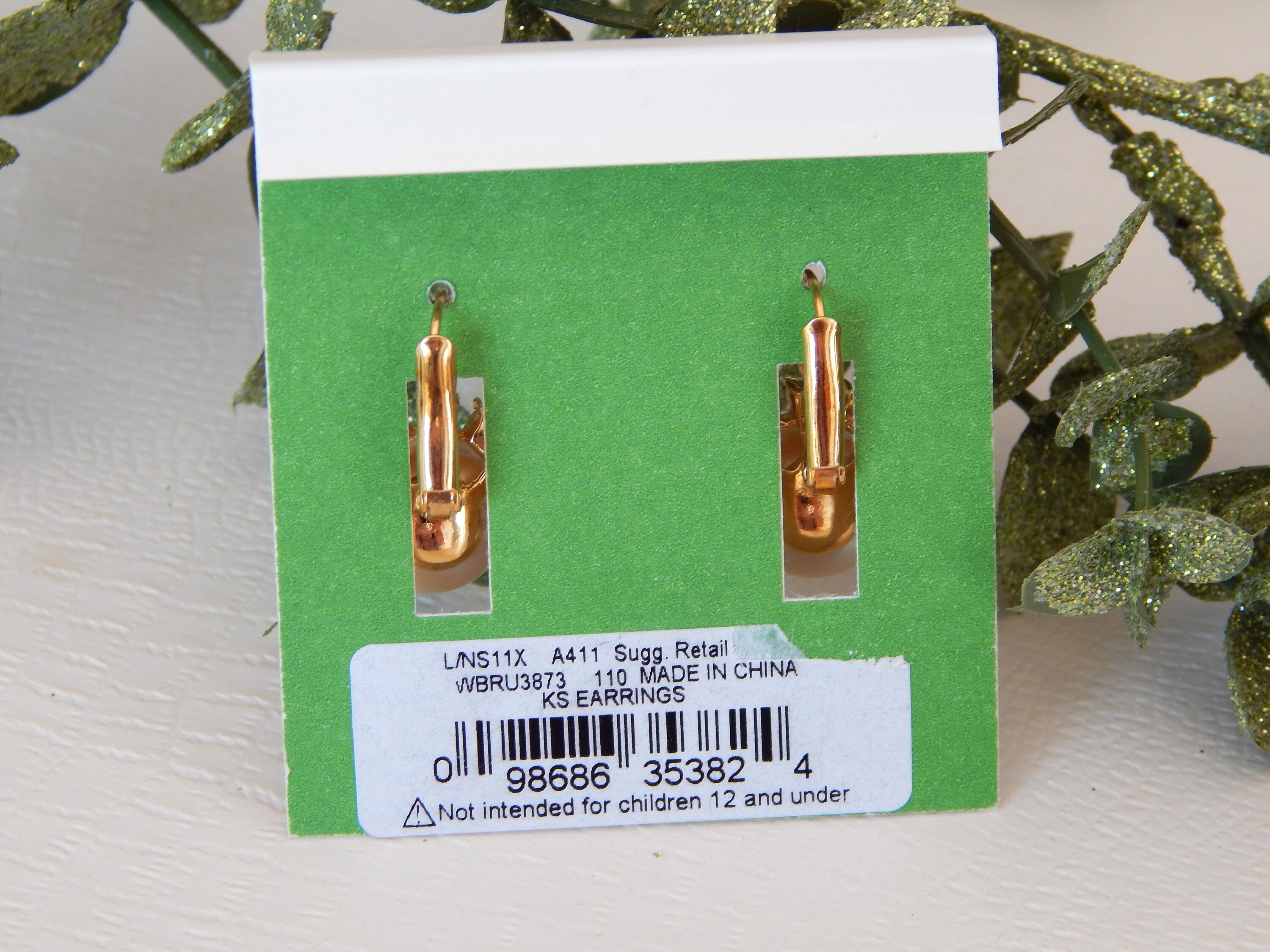 Kate Spade Pearl Earrings, Rhinestone Faux Pearls Designer