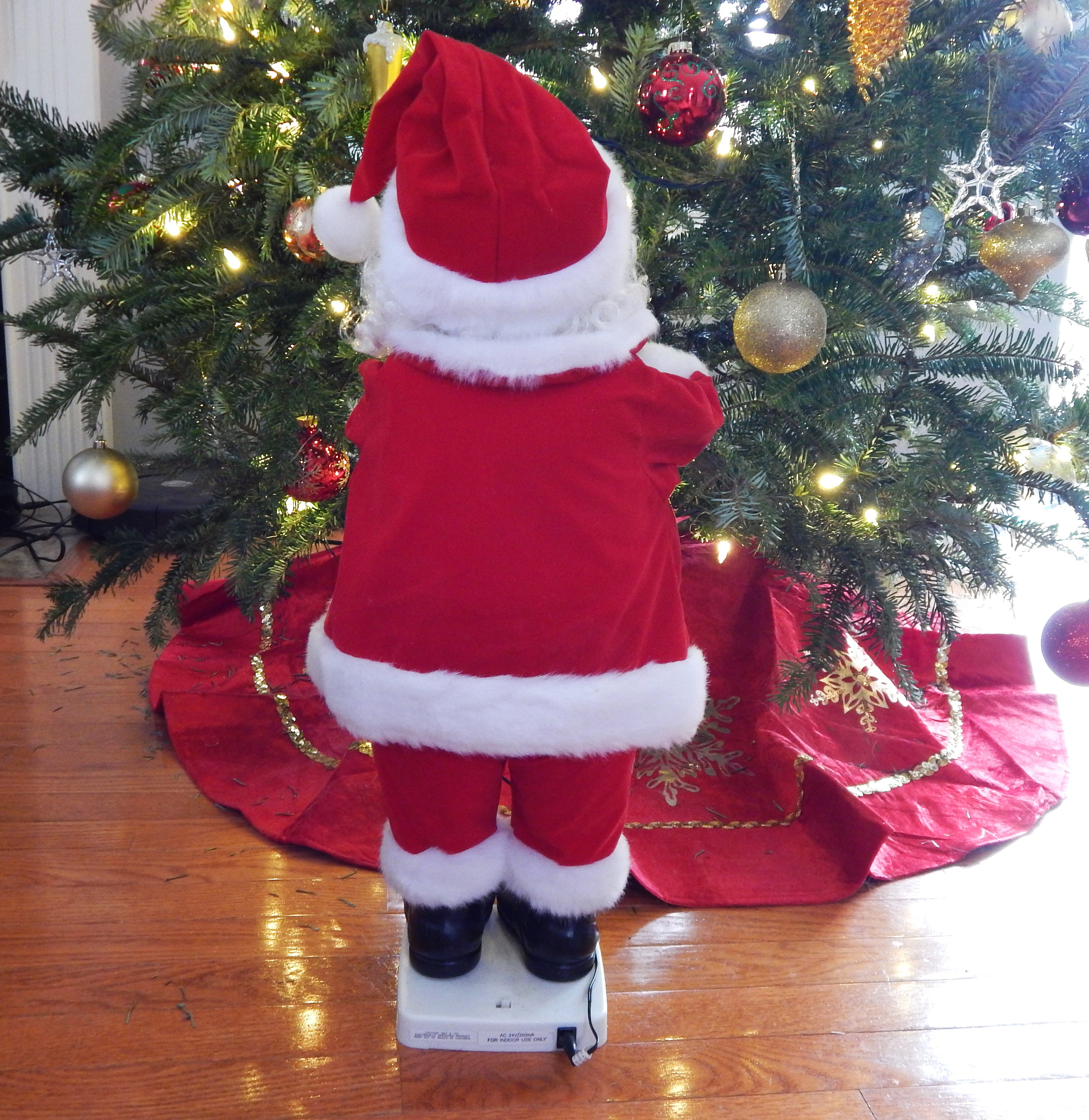 animated santa サンタクロース 人形 ステンドグラスランプ付き Northlight 24-Inch Animated Santa Claus with Lighted Candle