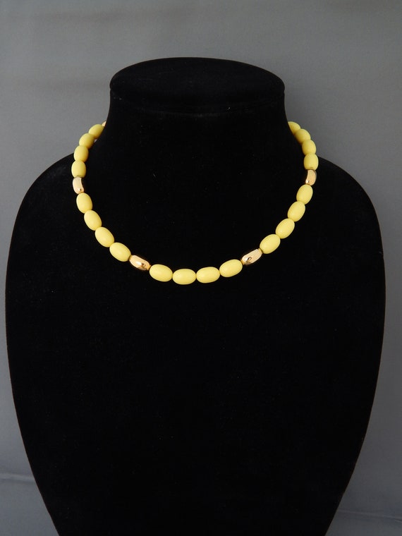 NAPIER Yellow Necklace, Yellow Beaded Necklace, L… - image 1