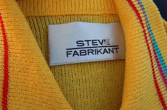 STEVE FABRIKANT Yellow Knit Dress Size 6 Huge Ena… - image 9