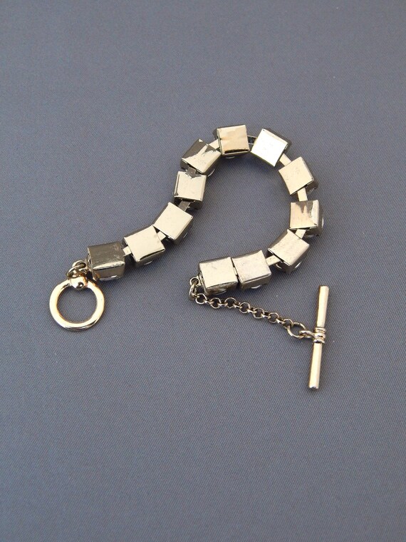 Rhinestone Bracelet, Toggle Bracelet Large Clear … - image 4