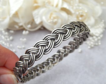 Vintage Sterling Silver Twisted Popcorn Mesh 7.5 display picture 2