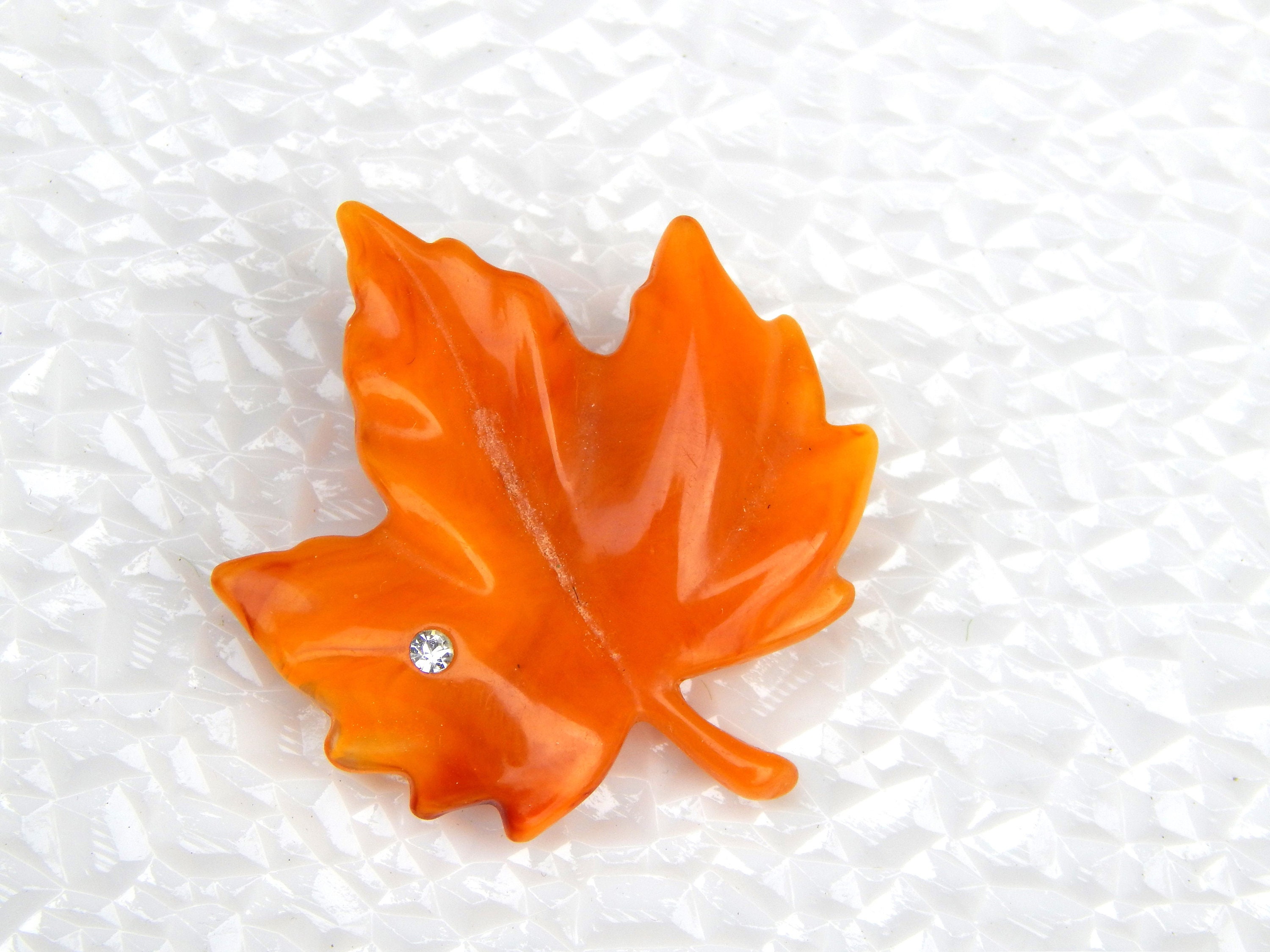 Fall Leaf Pin Avon Dew Touch, Butterscotch Lucite Maple Leaf Pin With ...