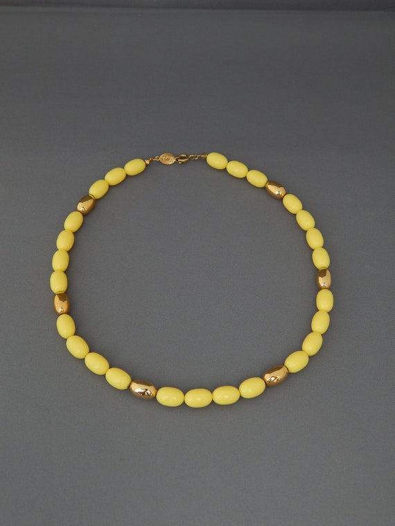 NAPIER Yellow Necklace, Yellow Beaded Necklace, L… - image 4