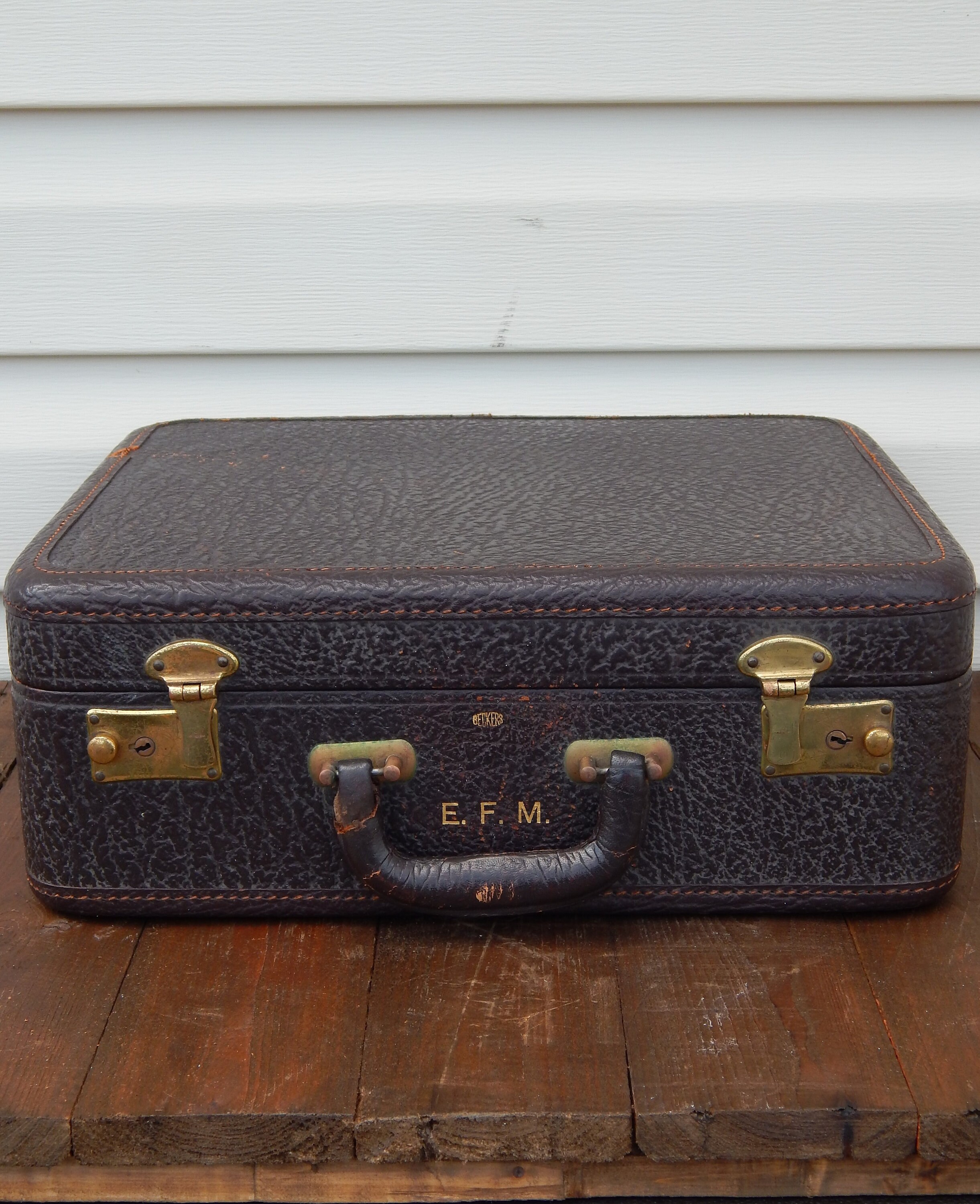 Vintage BECKERS Mens Leather Travel Case Grooming Kit Accessories