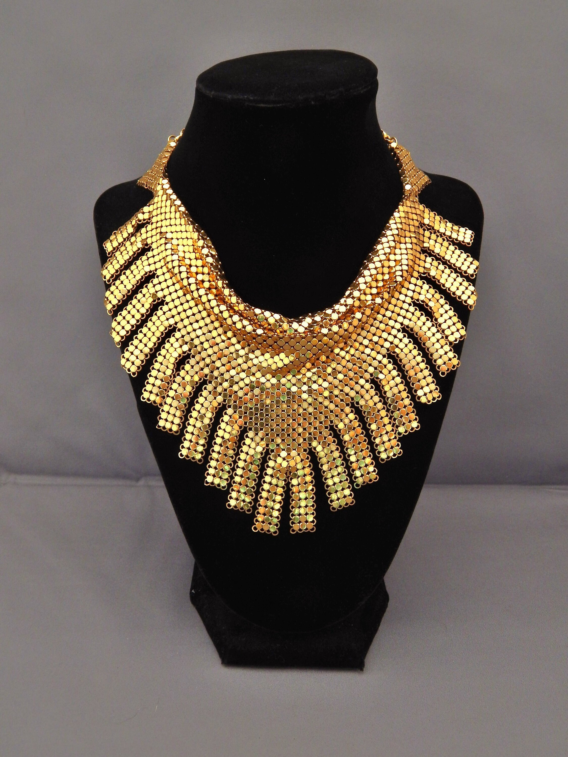 Whiting Davis Necklace RARE Gold Mesh 