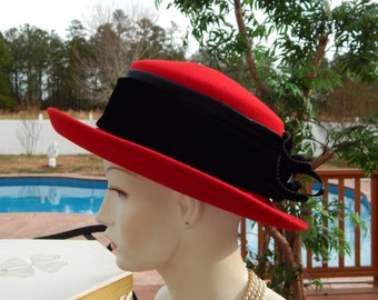 Saks Fifth Avenue Red And Black Wool Women’s Hat Women main image 3