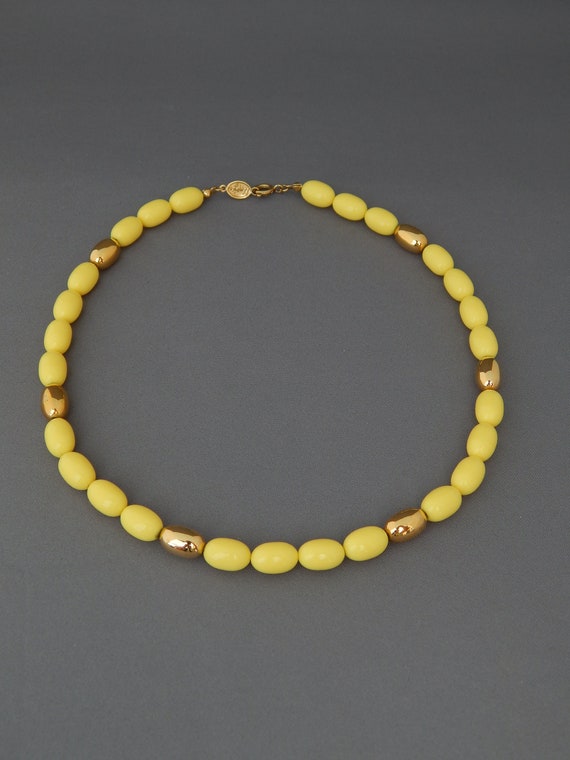 NAPIER Yellow Necklace, Yellow Beaded Necklace, L… - image 3