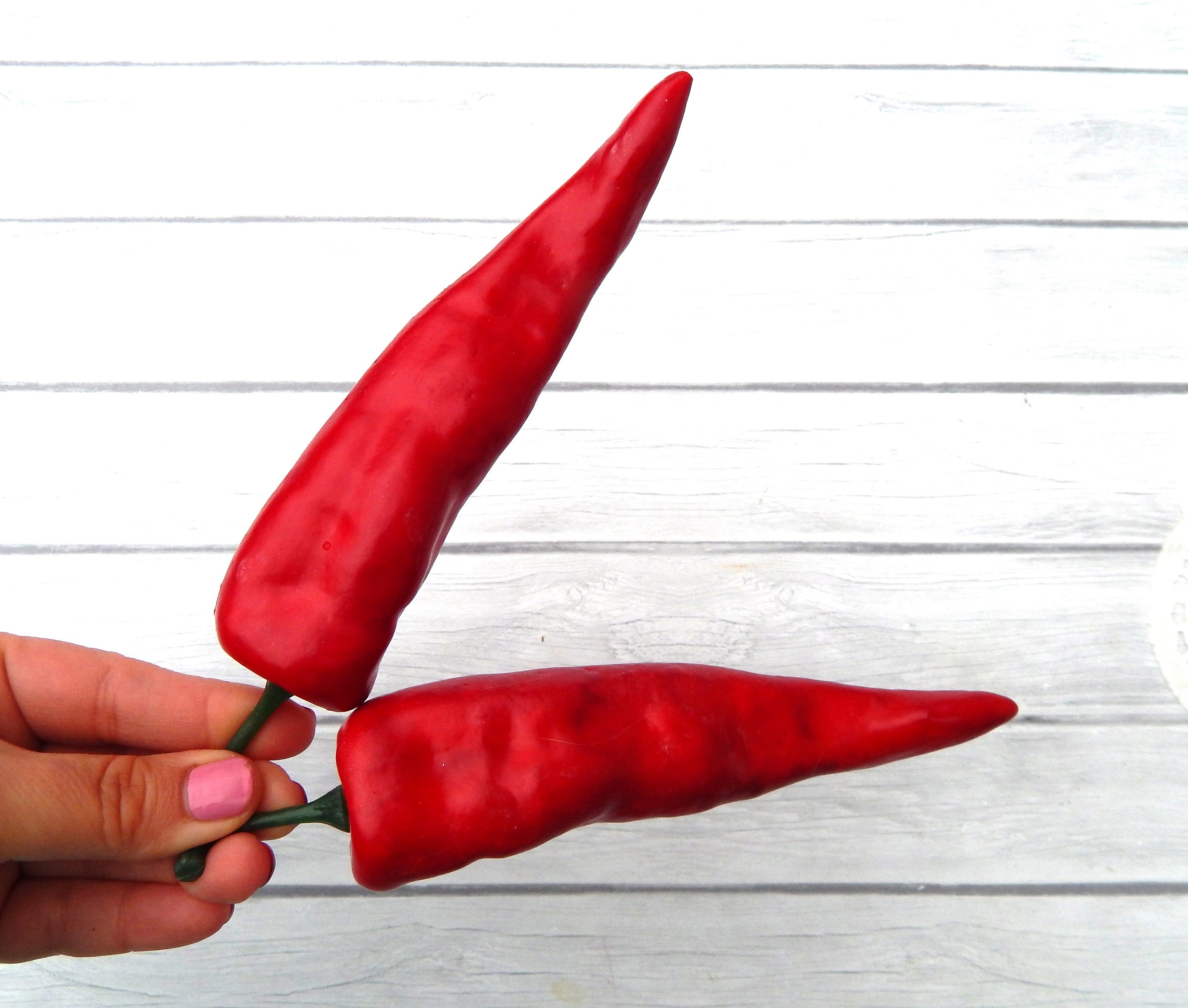 Details about   2 Bundles of medium faux fake Red Hot Chili Peppers 