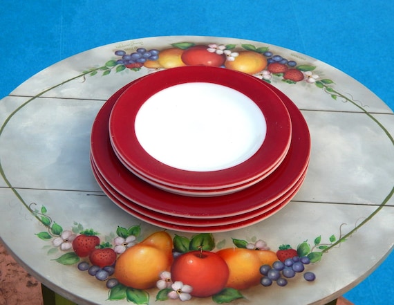 VINTAGE PYREX 赤縁 プレート 皿 6枚セット VINTAGE PYREX 赤縁 プレート 皿 6枚セット VINTAGE PYREX 赤縁