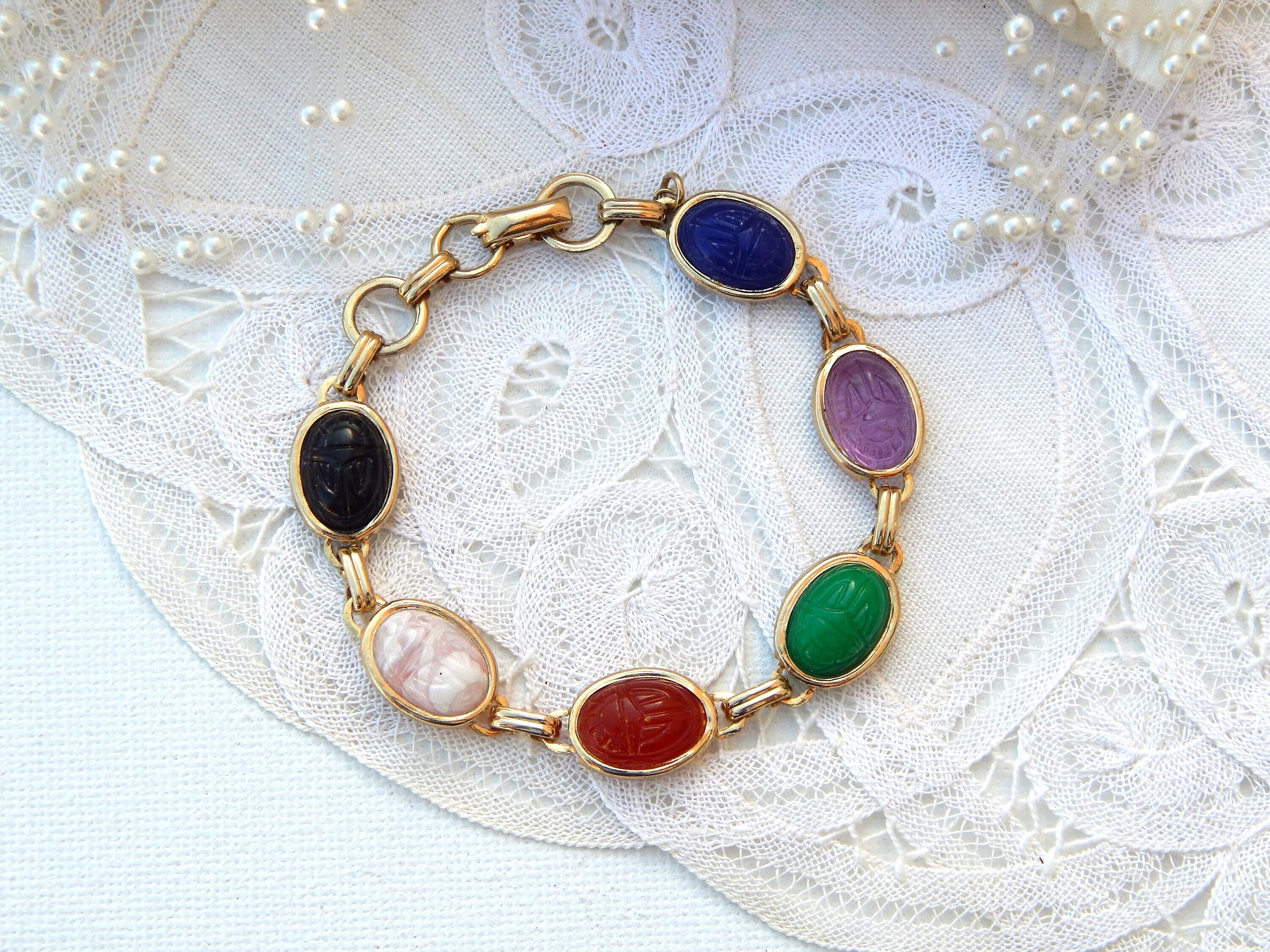 Vintage on sale scarab bracelet