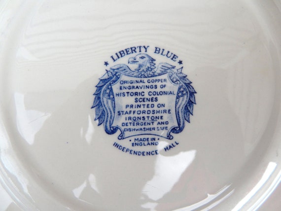 Liberty Blue Plate Independence Hall Staffordshire Ironstone