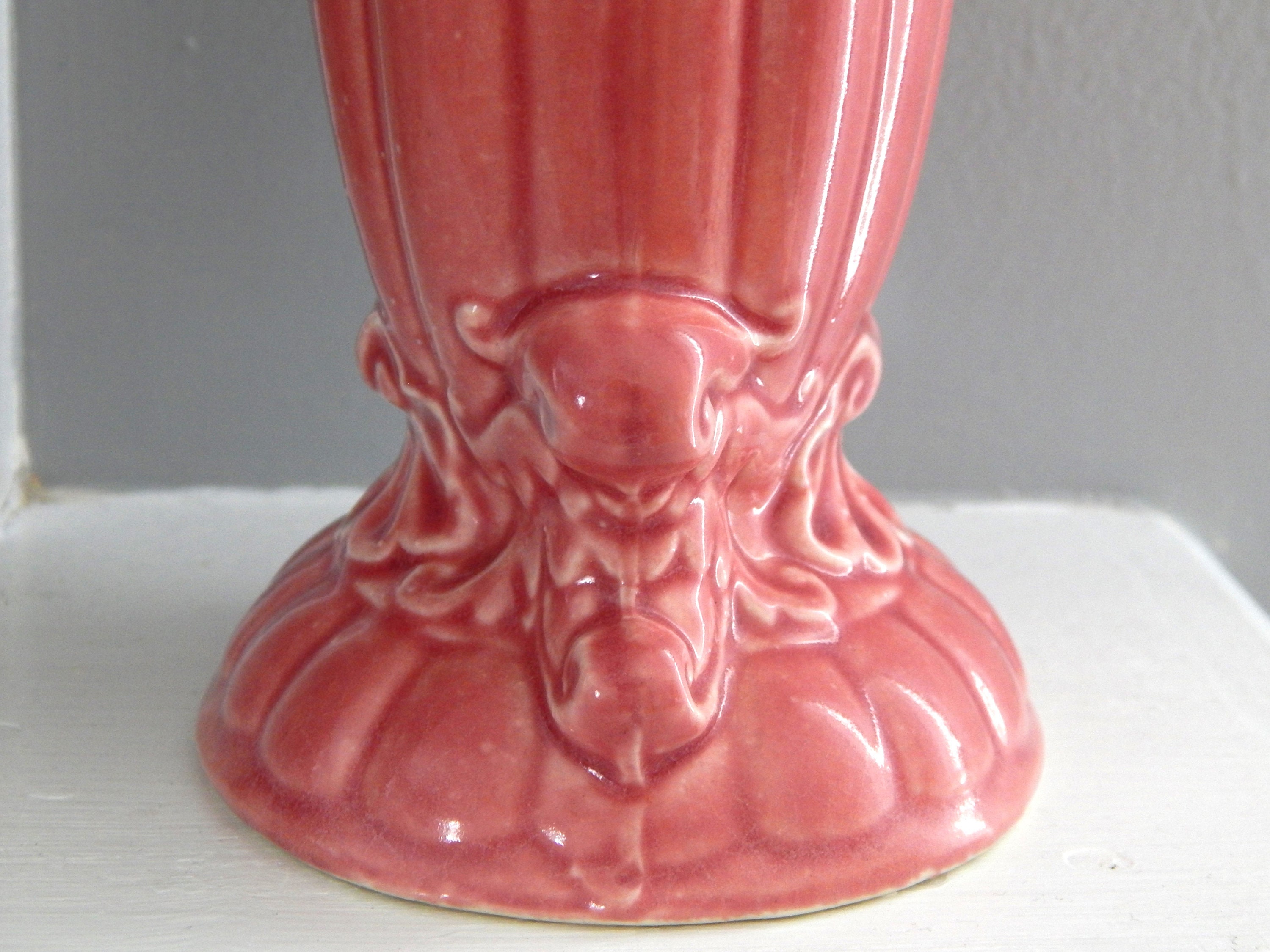 Pink Vase Art Deco Mid Century Pottery JAPAN, Vintage Vase Art Deco ...