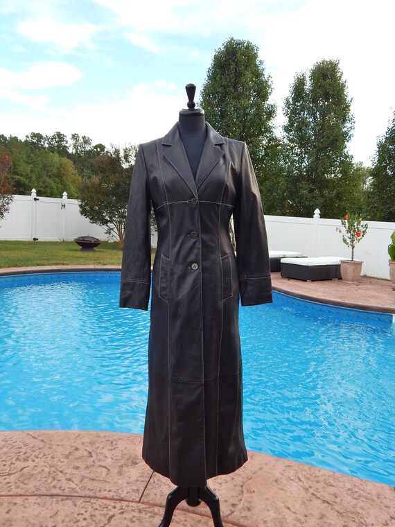pelle studio leather trench coat