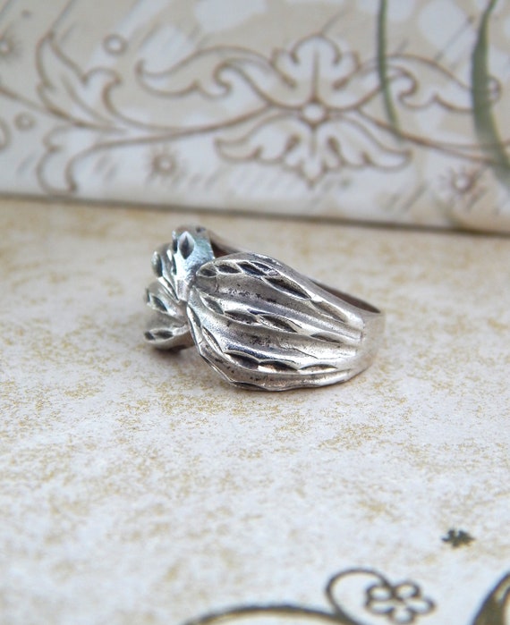 Silver Bow Ring Size 6.5, Solid Sterling Silver R… - image 2