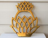 Brass Pineapple Trivet VIRGINIA METALCRAFTERS, Vintage Hot Plate, Mid Century Decor Kitchen, Thanksgiving